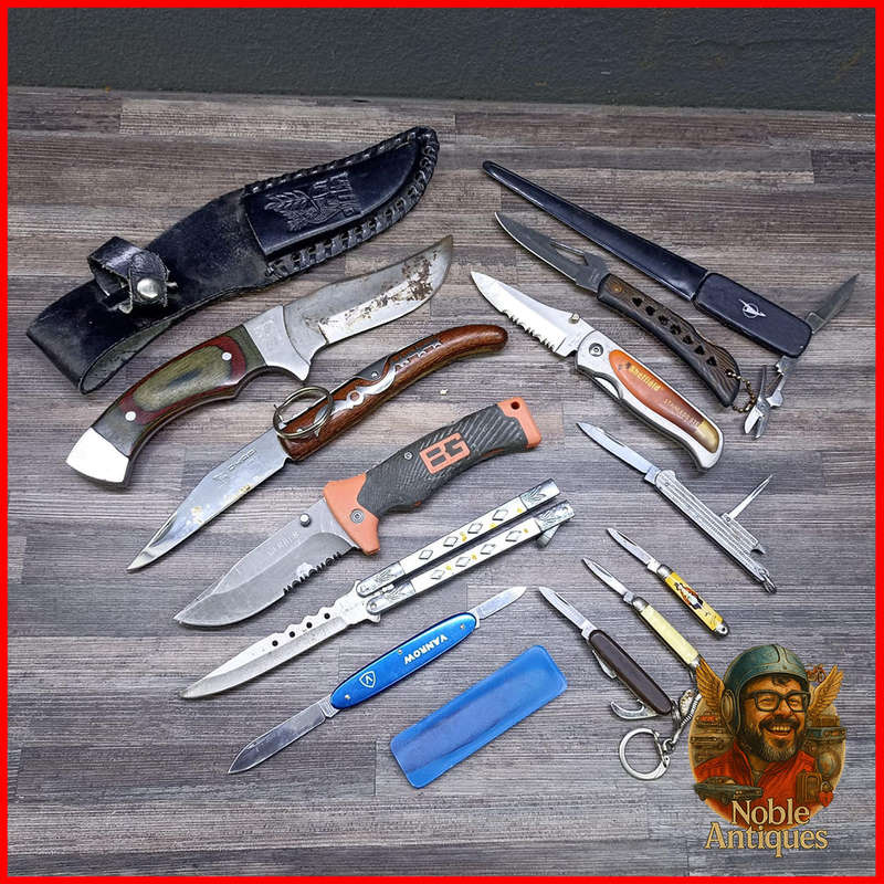 Large Knife and Pocket Knife Collection