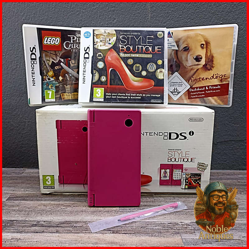 Boxed Working Nintendo DSi Pink Color With Games - NO CHARGER