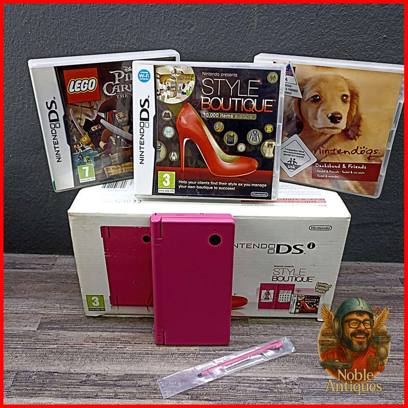 Boxed Working Nintendo DSi Pink Color With Games - NO CHARGER