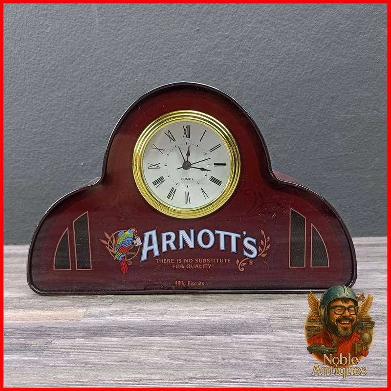 Vintage collectable ARNOTTS CLOCK TIN