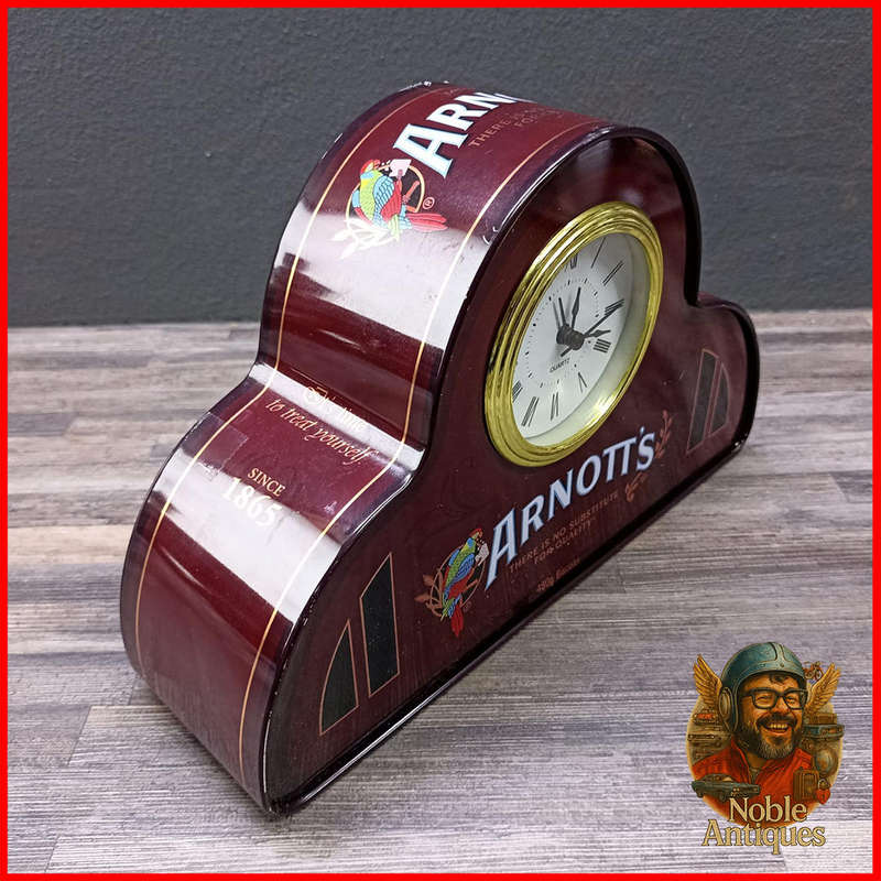 Vintage collectable ARNOTTS CLOCK TIN