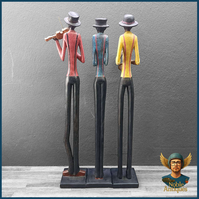 Original 60cm Tall Deco 79 Polystone Jazz Band Set of 3
