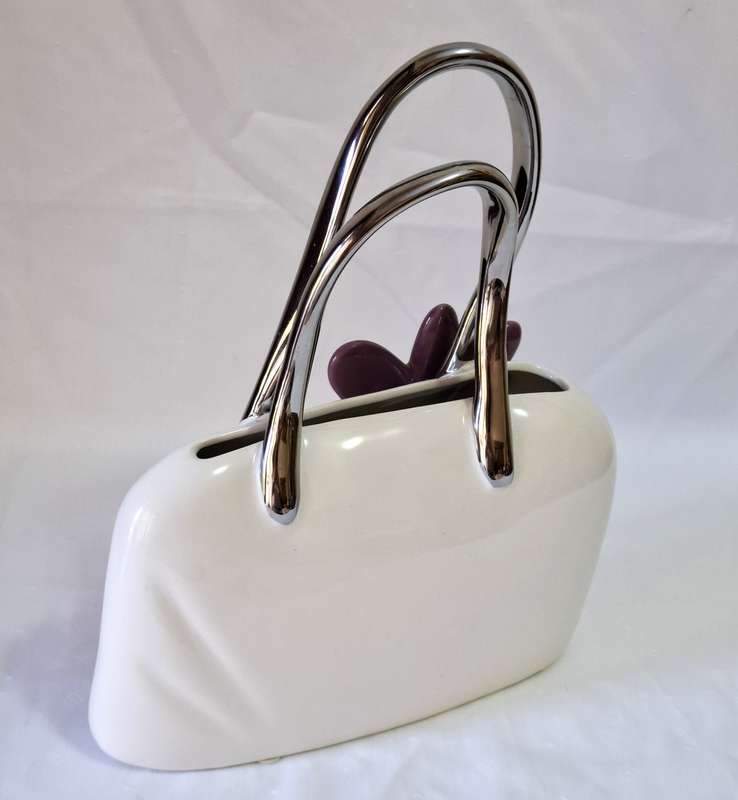 Ceramic Hand Bag Vase - Funky