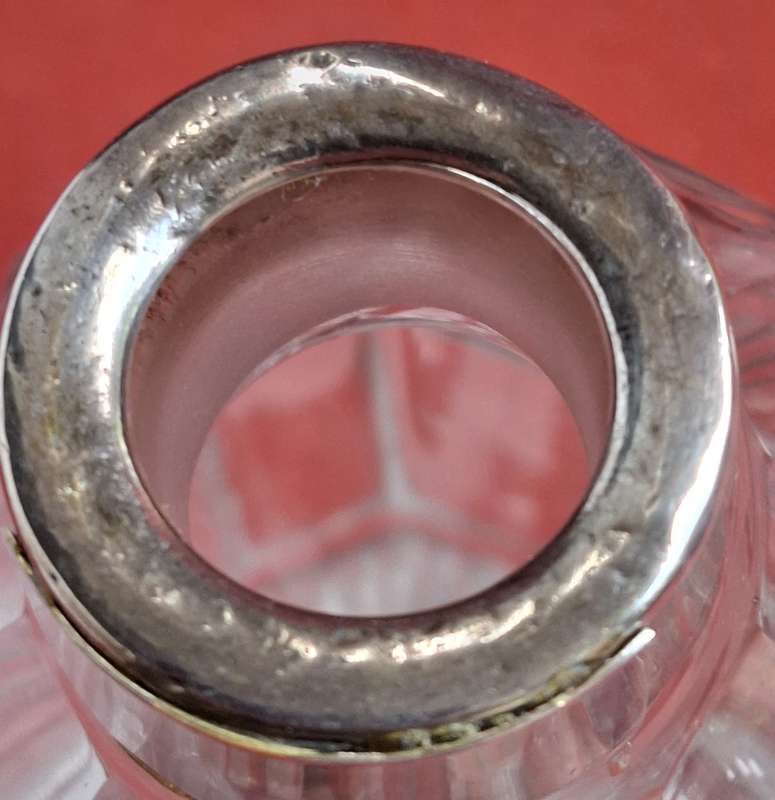 Antique Silver & Glass Decanter 1912