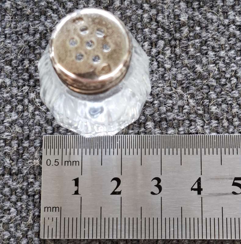 Vintage Silver & Glass Salt & Pepper Pots - French