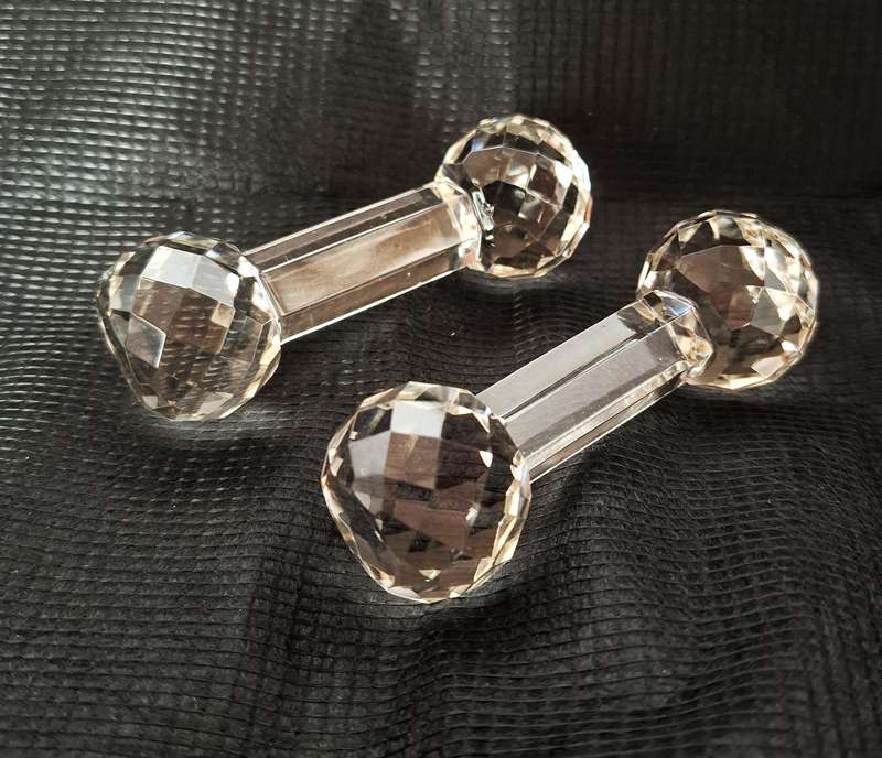 Vintage Cut Glass Faceted Crystal Knife Rests