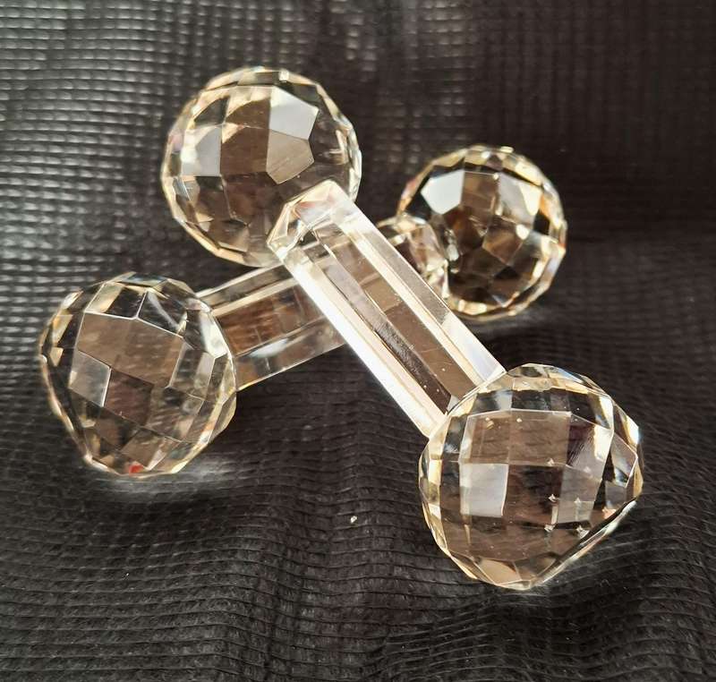 Vintage Cut Glass Faceted Crystal Knife Rests
