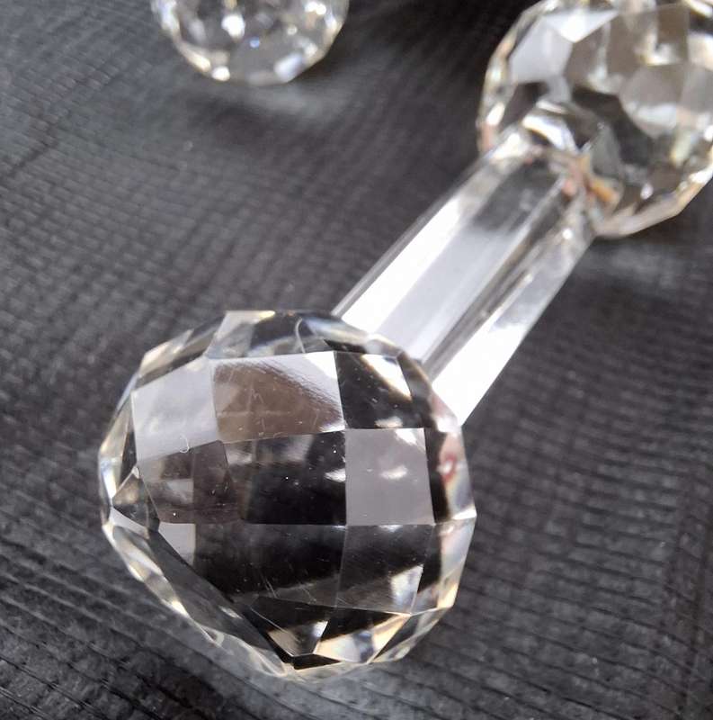 Vintage Cut Glass Faceted Crystal Knife Rests