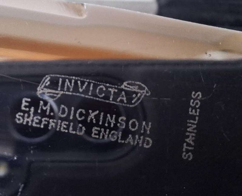 Antique Antler Carving Set - E. M. Dickinson Sheffield England (Sterling Silver Collars .925)