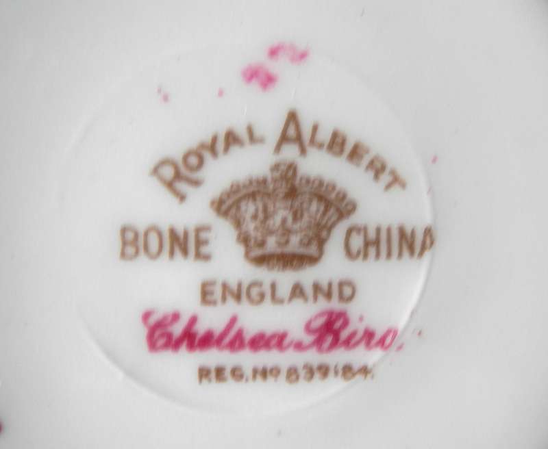 Vintage Royal Albert Chelsea Bird Trio - Maroon