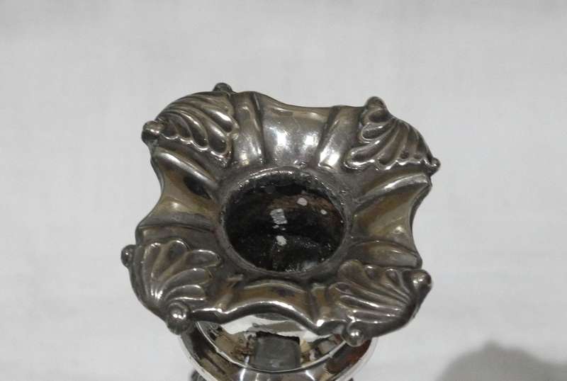 Vintage Lead Candlestick -  Silver-Plated