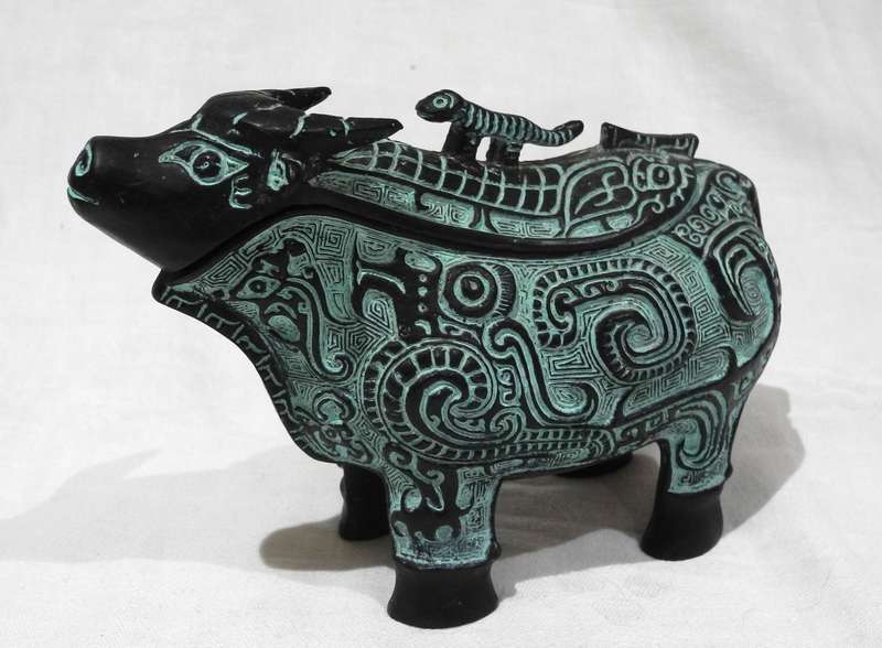 Zoomorphic Bronze Vessel - Buffalo