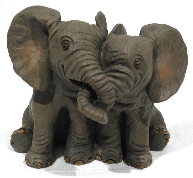 Savannah Wildlife Collections Hand Painted Elephant Calves