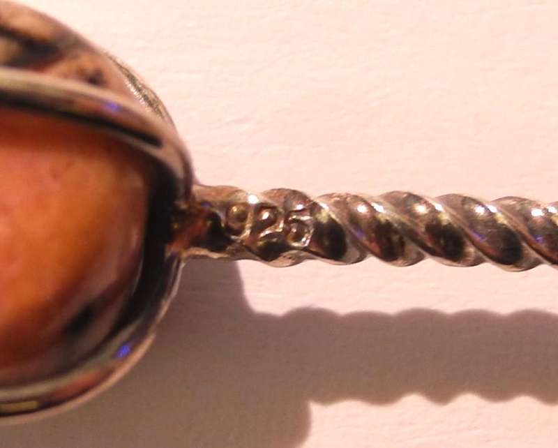 Silver Teaspoon Set With Polished Gemstone Handles