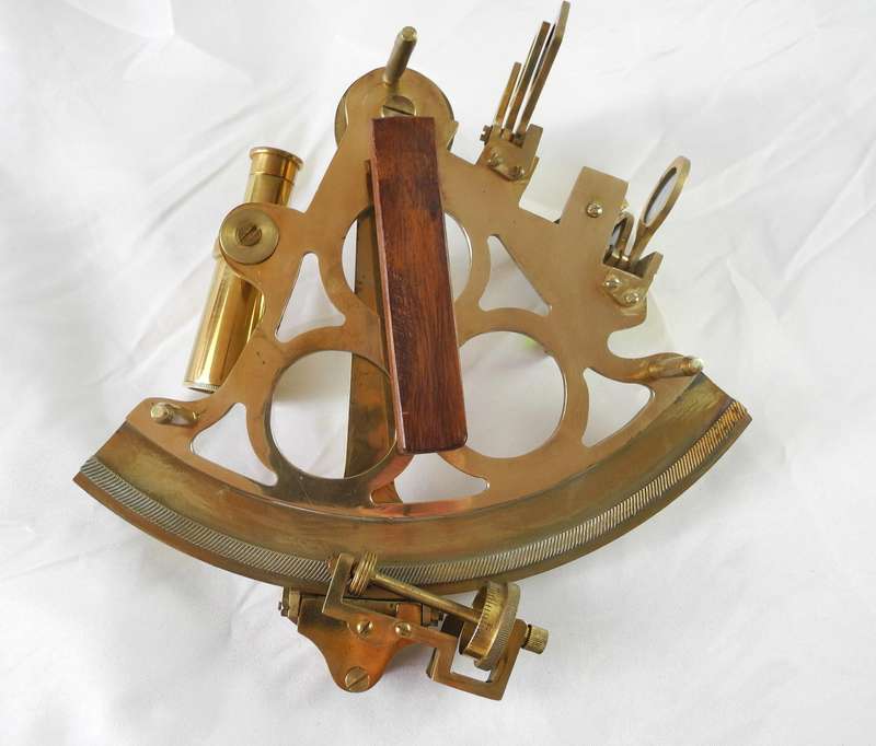 Vintage Stanley of London Brass Maritime Sextant 8"