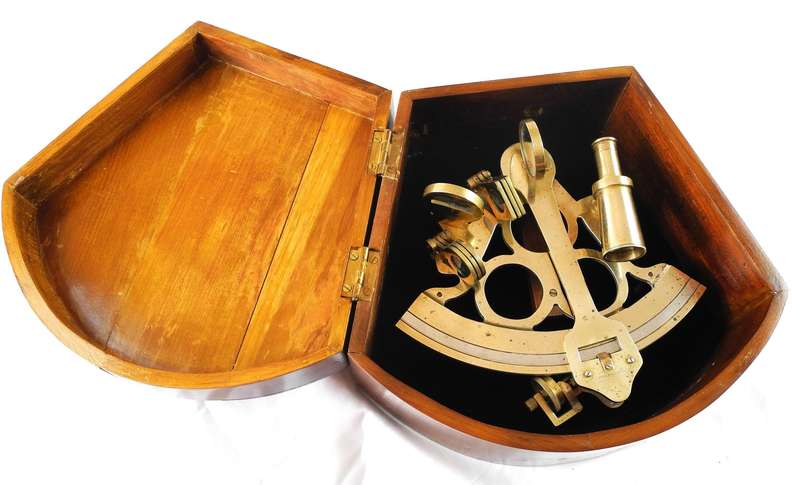 Vintage Stanley of London Brass Maritime Sextant 8"