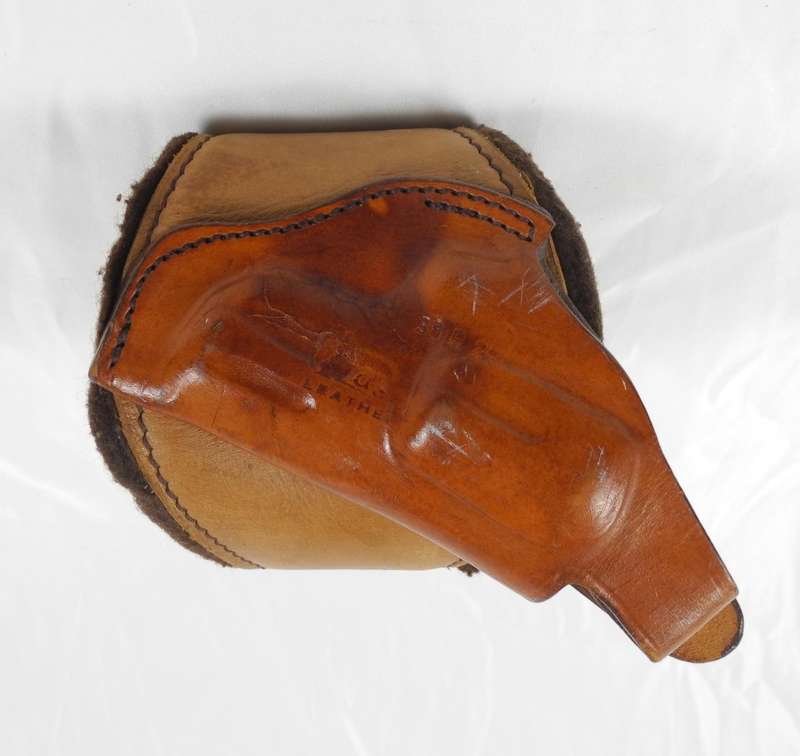 Vintage Leather Ankle Holster for .38 Revolver