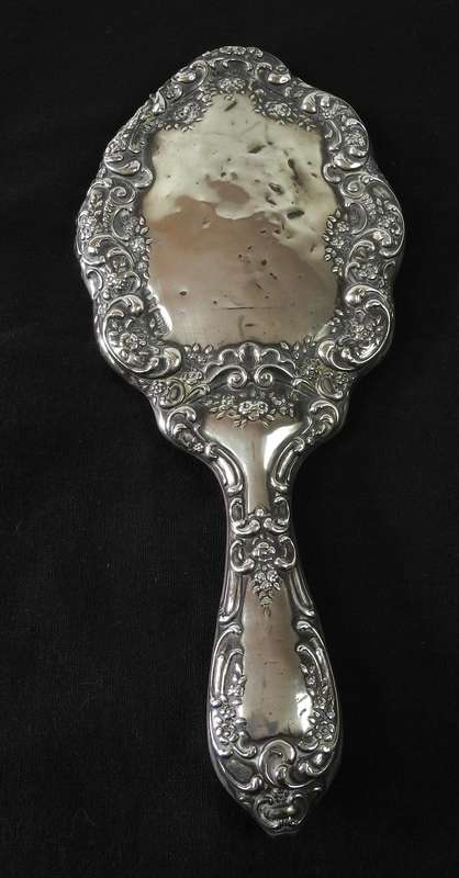 Antique Hallmarked Sterling Silver 3-Piece Hand Mirror and Brush Set