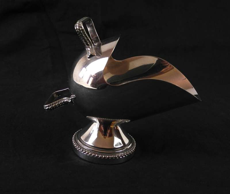 Vintage Silver-Plated Sugar Bowl with Ornate Handle and Pedestal Base