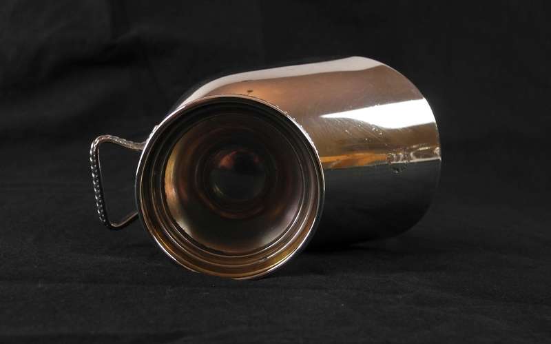 Vintage Silver-Plated Sugar Bowl with Ornate Handle and Pedestal Base