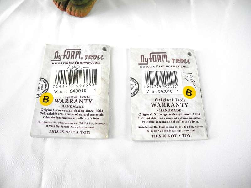 Collectible Norwegian NyForm Trolls  Troll # 018 and #019