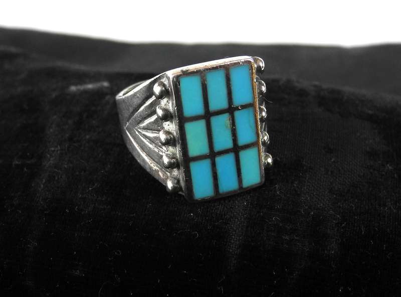 Vintage Sterling Silver Turquoise Ring (10.0g)