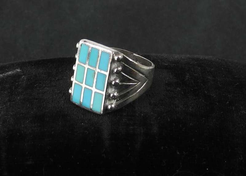 Vintage Sterling Silver Turquoise Ring (10.0g)