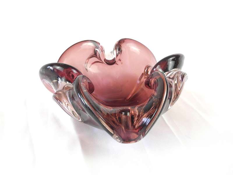 Mid-Century Modern Murano Freeform Glass Bowl