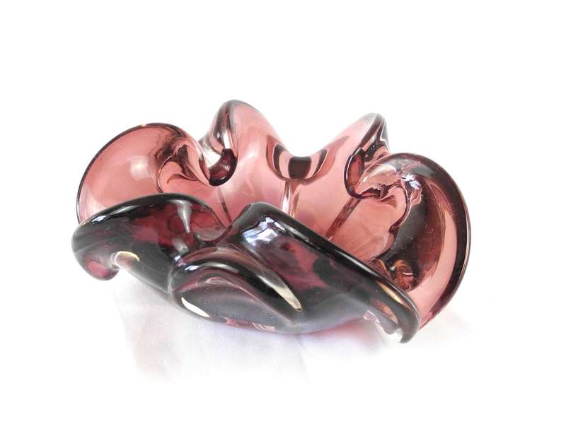 Mid-Century Modern Murano Freeform Glass Bowl