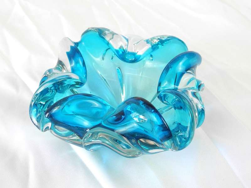 Mid-Century Modern Murano Freeform Glass Bowl