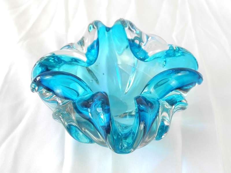 Mid-Century Modern Murano Freeform Glass Bowl