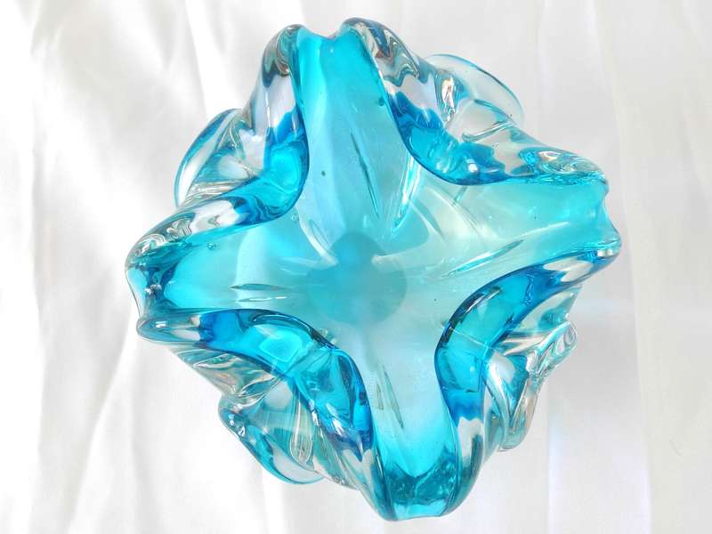 Mid-Century Modern Murano Freeform Glass Bowl