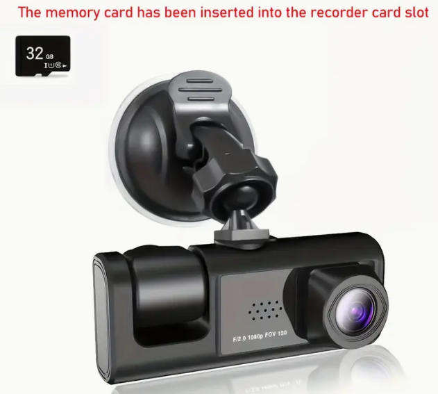 Dual Lens dash Cam with 32GB Memory card