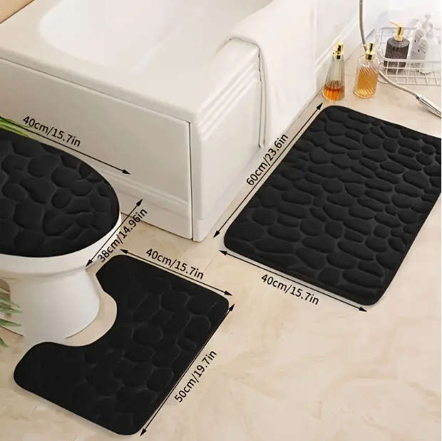 Toilet Bathroom Mat set