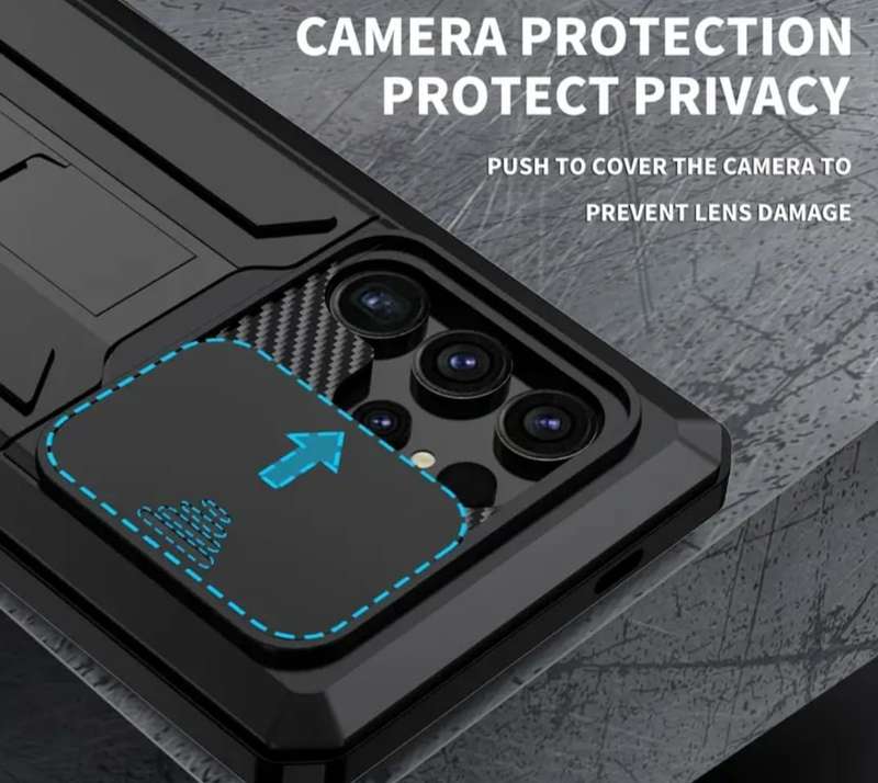 Samsung GALAXY S25 Ultra MetalCase,Heavy Duty Shockproof Solid Shell,Built-in Glass Screen Protector