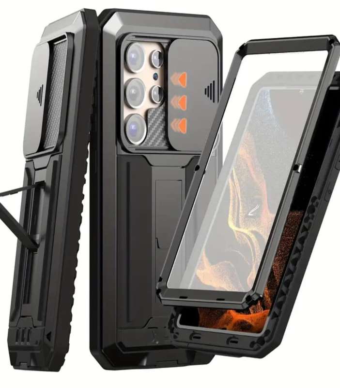 Samsung GALAXY S25 Ultra MetalCase,Heavy Duty Shockproof Solid Shell,Built-in Glass Screen Protector