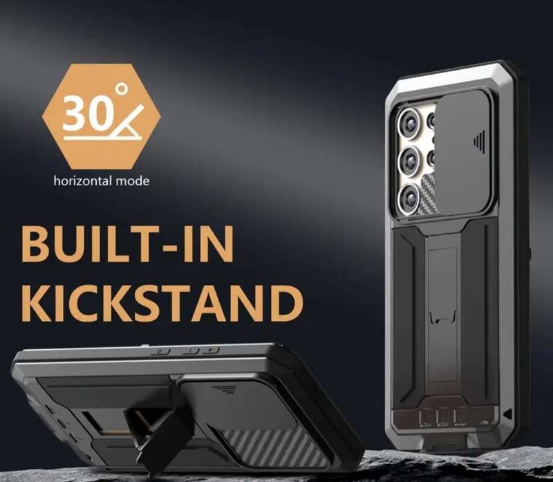 Samsung GALAXY S25 Ultra MetalCase,Heavy Duty Shockproof Solid Shell,Built-in Glass Screen Protector
