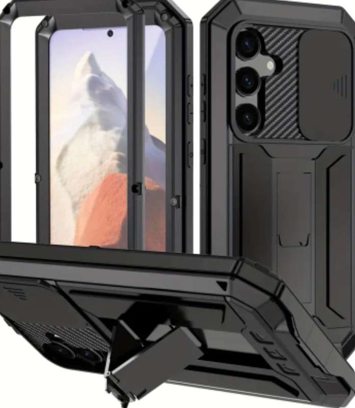 Samsung GALAXY S25 Ultra MetalCase,Heavy Duty Shockproof Solid Shell,Built-in Glass Screen Protector