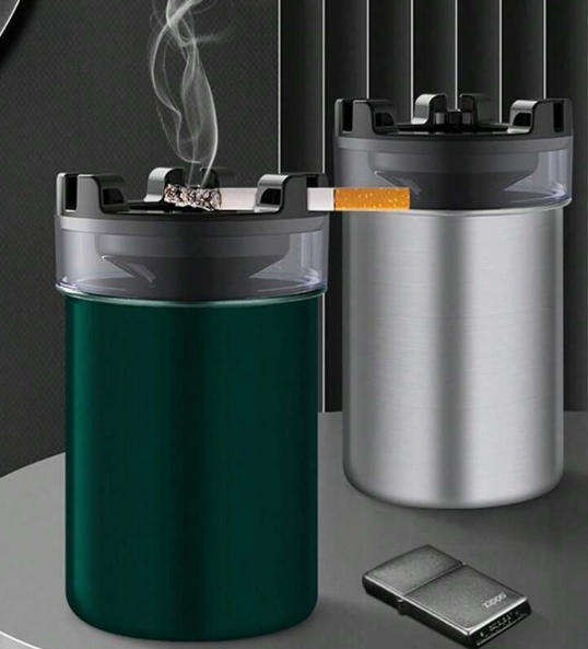 Ashtray With Water Tank - Stainless Steel - Silver ashtray