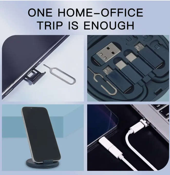 Multi USB Charging Adapter Cable Kit, USB C Conversion Set USB A & Type C to Male Micro/Type C, Data