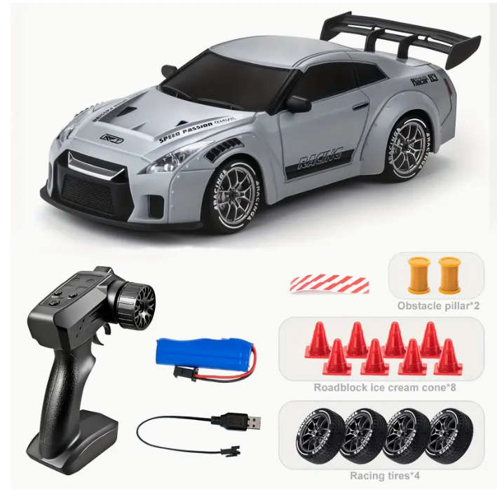 Remote Control Drifting Car, 1:24 Multicolored RC Car with LED Lights