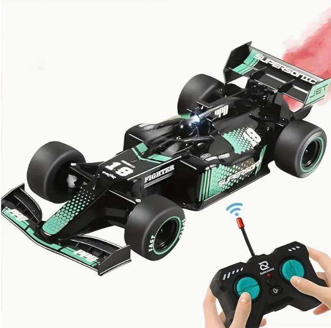 High-Speed Red RC Car with Mist Spray Effect, 1:18 Rc Toy Car - Black and Green