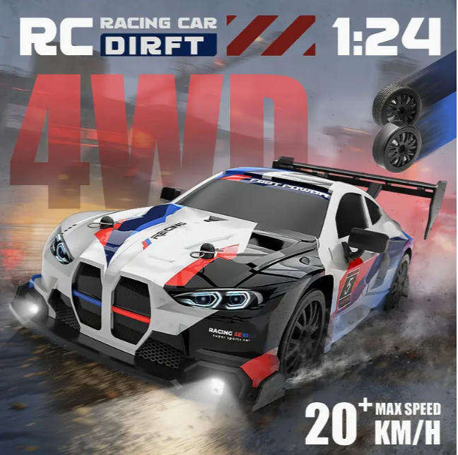 RC Drift Car 1:24 Scale Mini Drift Remote Control Car - BMW themed - White