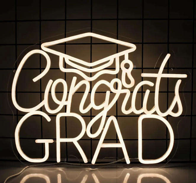 Congrats Grad Neon Light for Decor/Events/Graduation