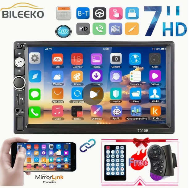 7 Inch HD  Car Stereo Radio MP5 Player With Remote Control and Steering Attachment