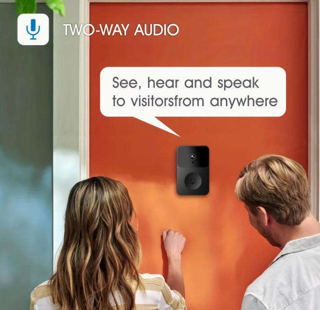 Smart Visual Doorbell with Camera, 480p HD Video, App Control, Built-in Speaker