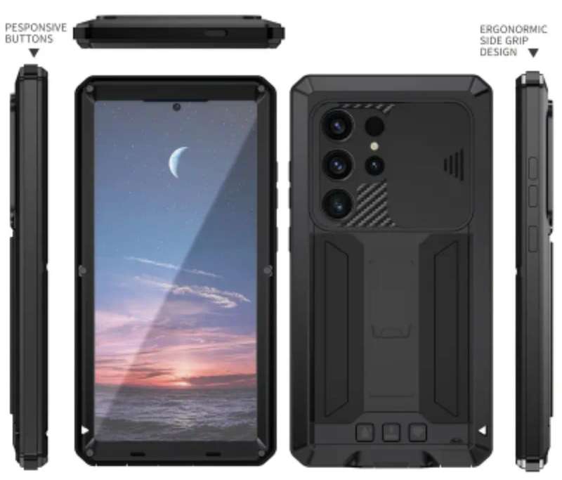 Samsung GALAXY S25 Ultra MetalCase,Heavy Duty Shockproof Solid Shell,Built-in Glass Screen Protector