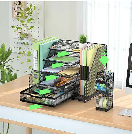 Office File Rack Multi-layer Desktop Shelf Office Supplies File Storage Shelf