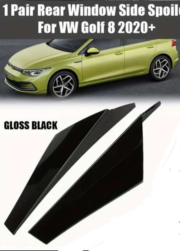 Rear Window Side Spoiler for VW Golf 8 2020+, ABS Gloss Black Canard Canoes Splitter