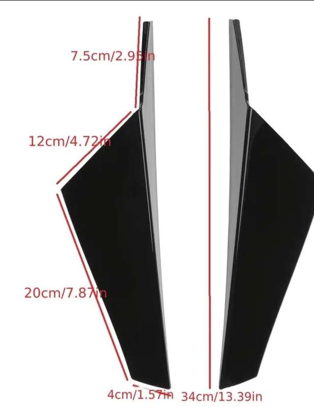 Rear Window Side Spoiler for VW Golf 8 2020+, ABS Gloss Black Canard Canoes Splitter